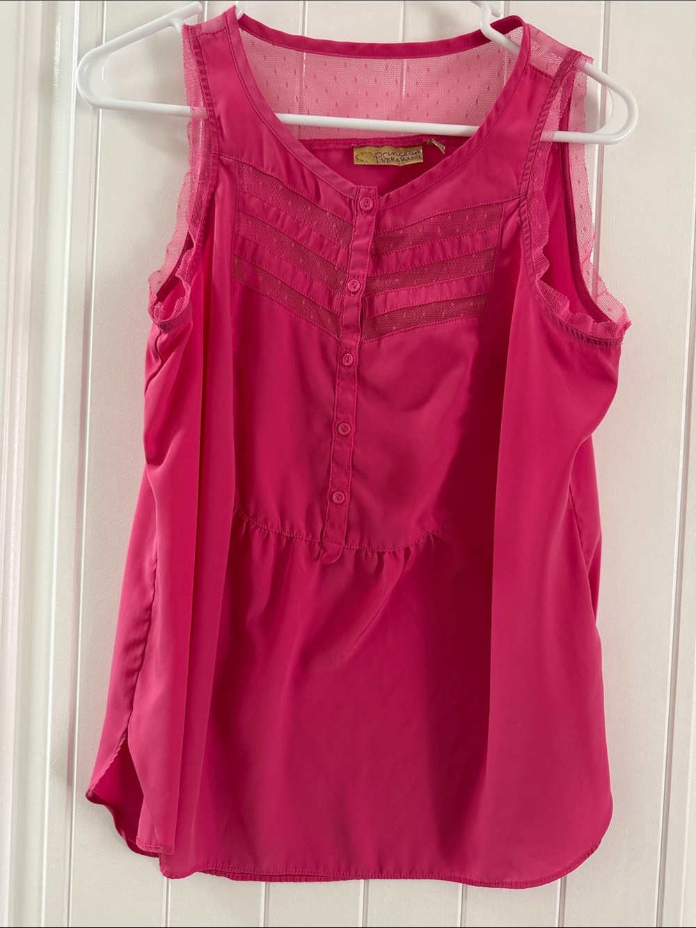 princess vera wang Hot Pink Sleeveless Button-Front Camisole